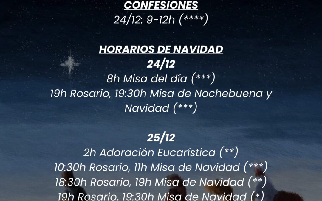 Horarios de Navidad